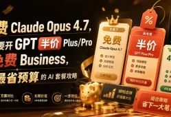 免费Claude Opus 4.7, GPT Plus/Pro 半价和 4 年 Business 免费机会