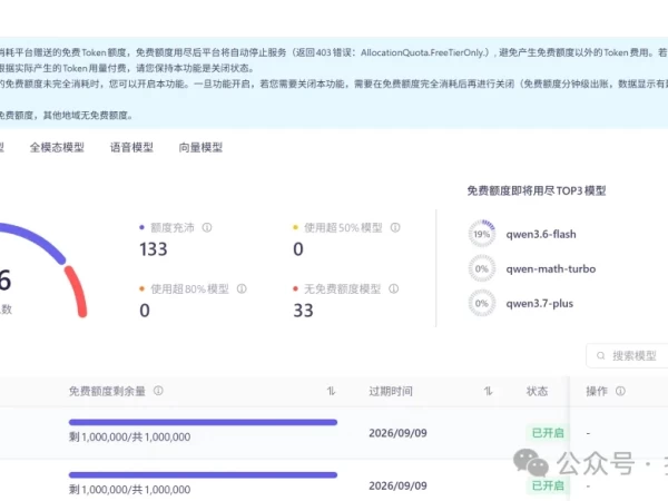 阿里免费token，够用一年了