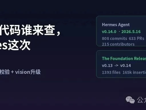Hermesv0.14.0新增复查机制：LSP语义诊断、per-turn文件校验器、vision_analyze传真实像素