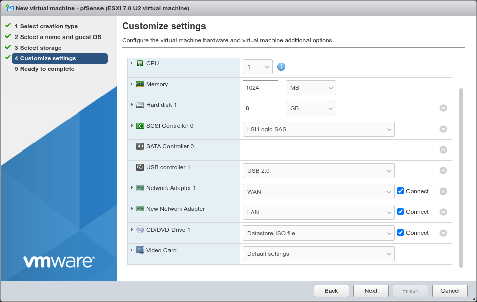 在vSphere / ESXI上安装pfSense防火墙教程