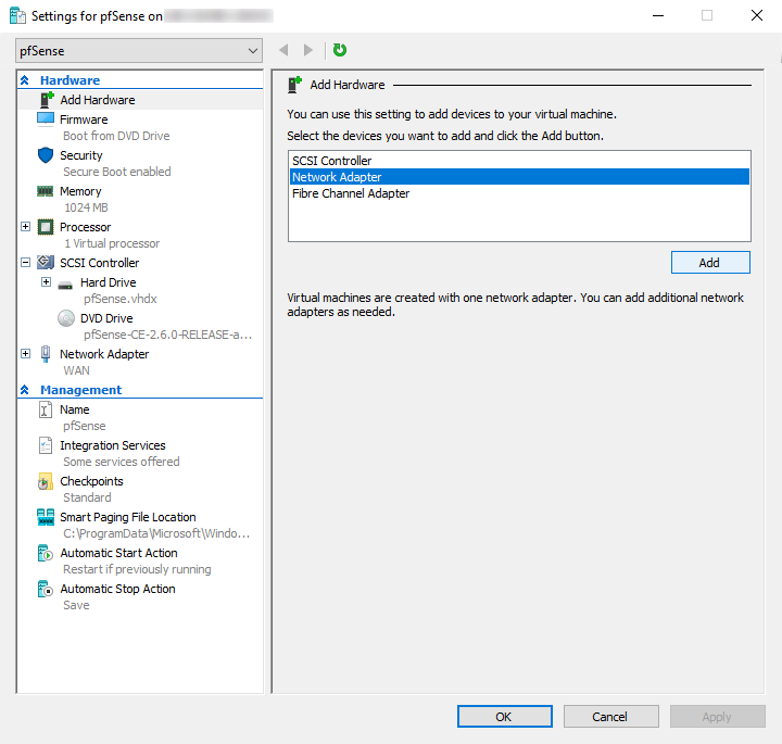 在 Hyper-V 上安装 pfSense 防火墙教程