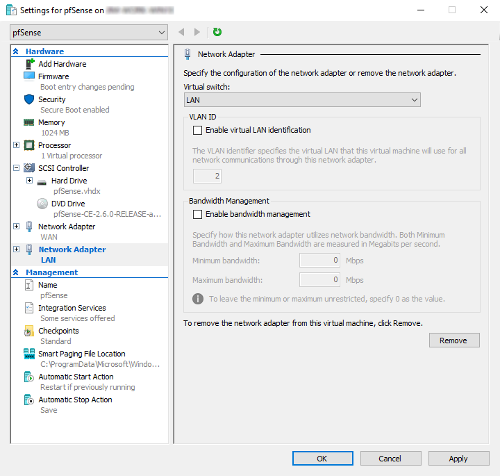 在 Hyper-V 上安装 pfSense 防火墙教程