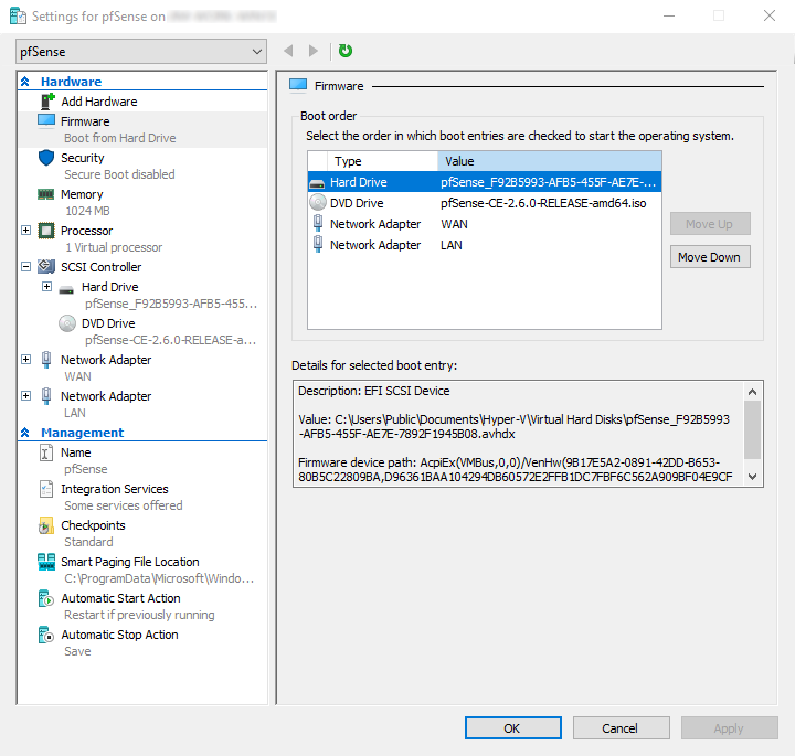 在 Hyper-V 上安装 pfSense 防火墙教程