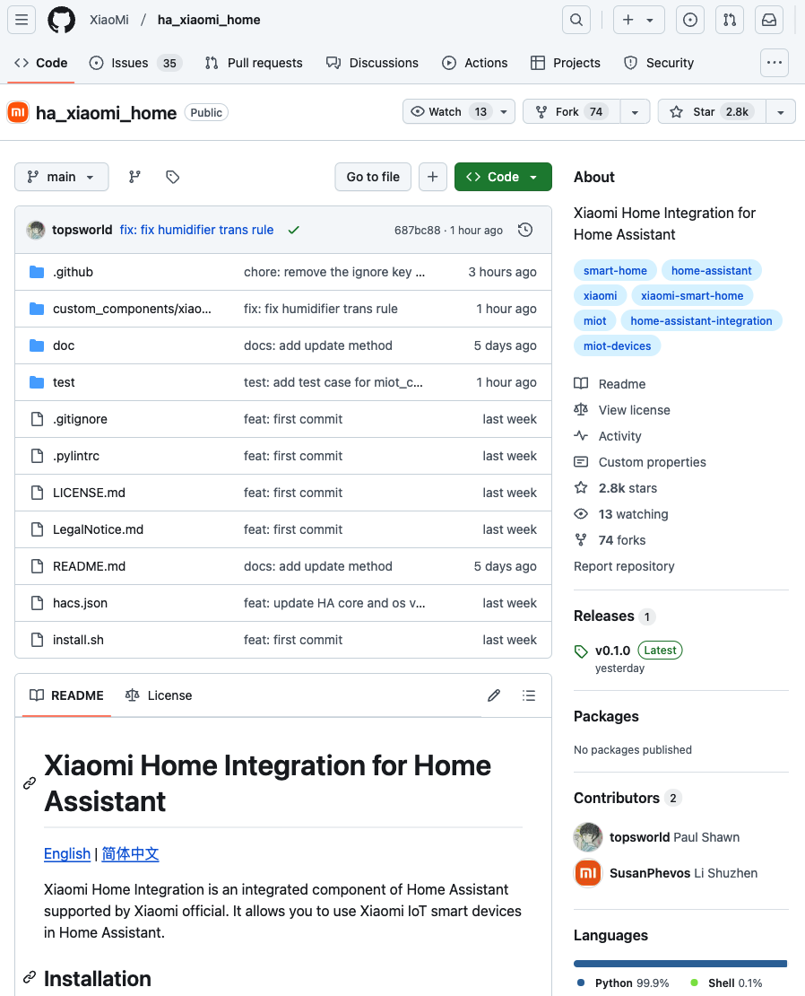 小米有格局——官方正式开源「Home Assistant米家集成」  第1张 小米有格局——官方正式开源「Home Assistant米家集成」  第1张