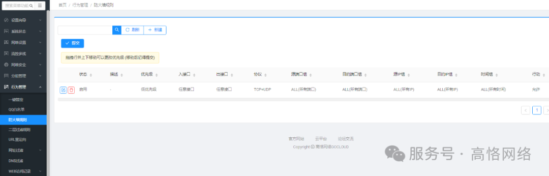 高恪路由器操作手册(行为管理)