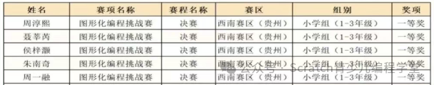 2025全国青少年信息素养大赛总决赛-一等奖名单
