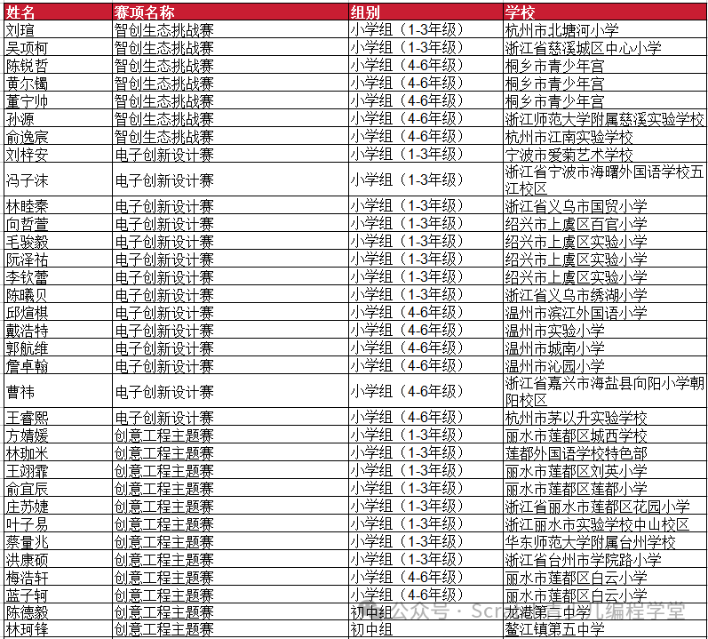 2025全国青少年信息素养大赛总决赛-一等奖名单