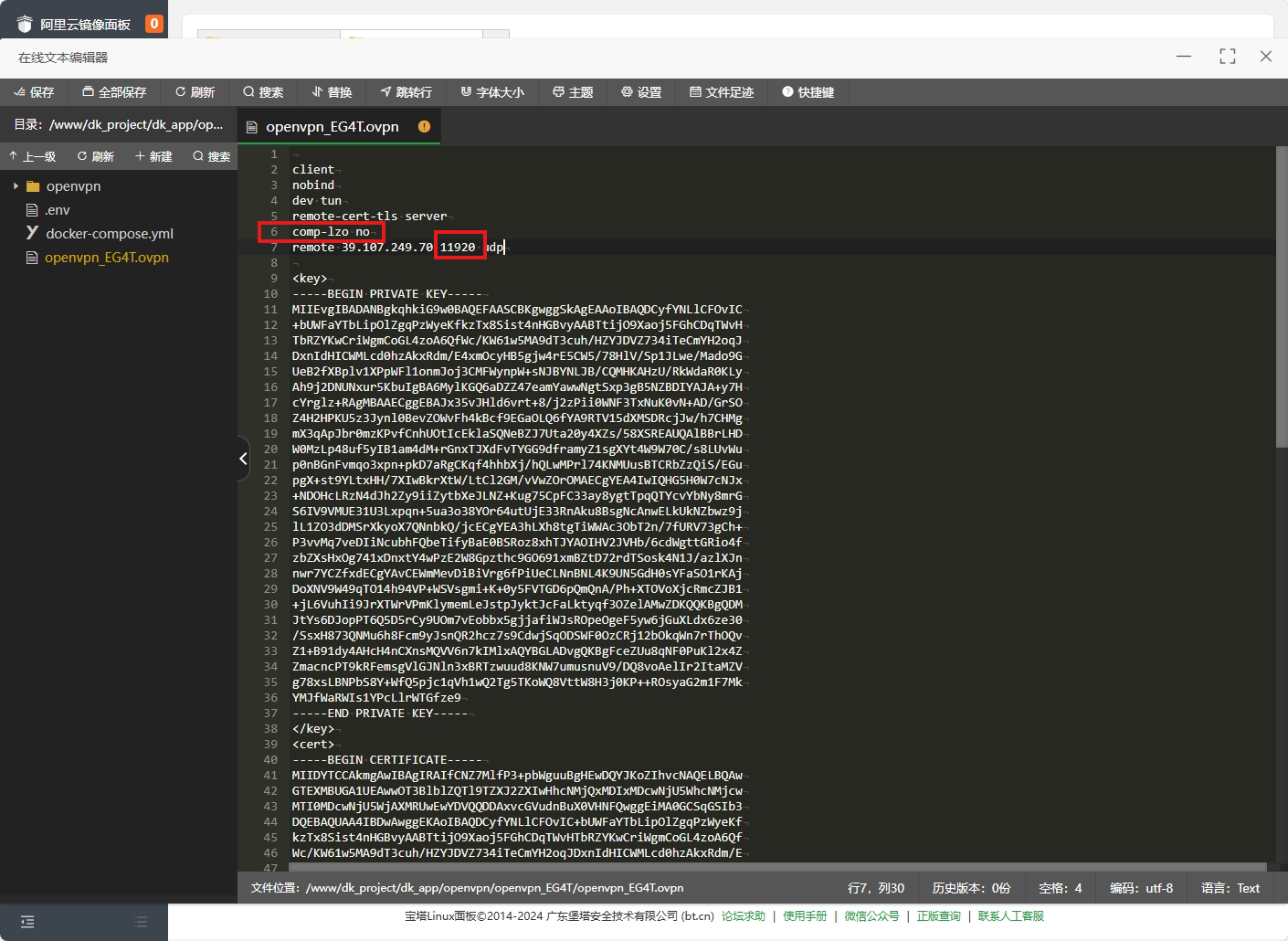 宝塔面板5分钟搭建企业OPENVPN办公网络