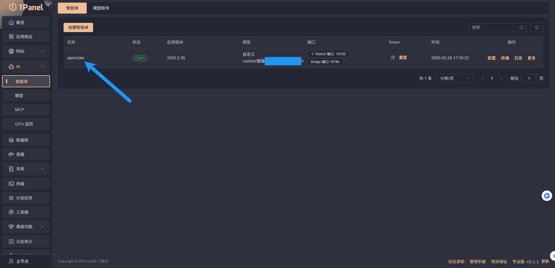 使用1panel搭建OpenClaw图文教程