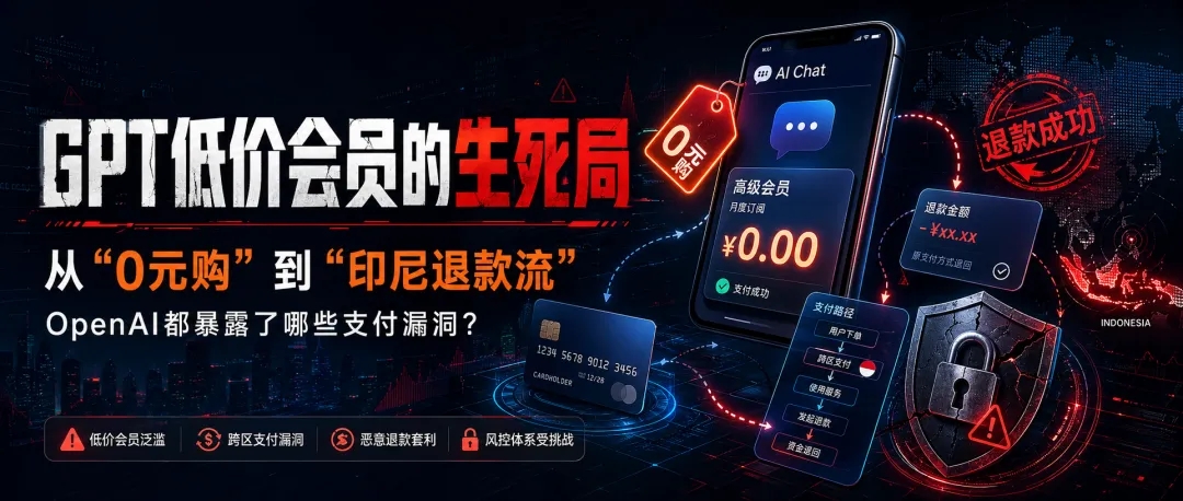 从"0元购"到"印尼退款流"：Open AI都暴露了哪些支付漏洞？