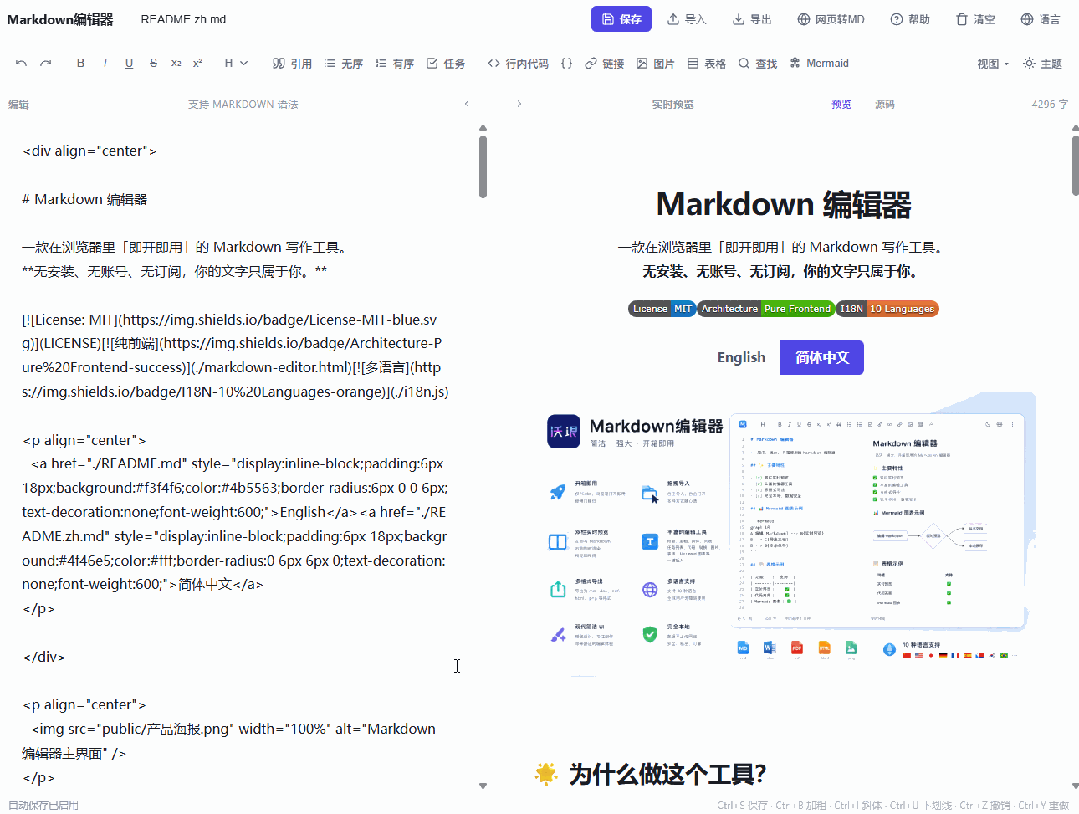 烧了10亿Token,我做了一个Markdown编辑器