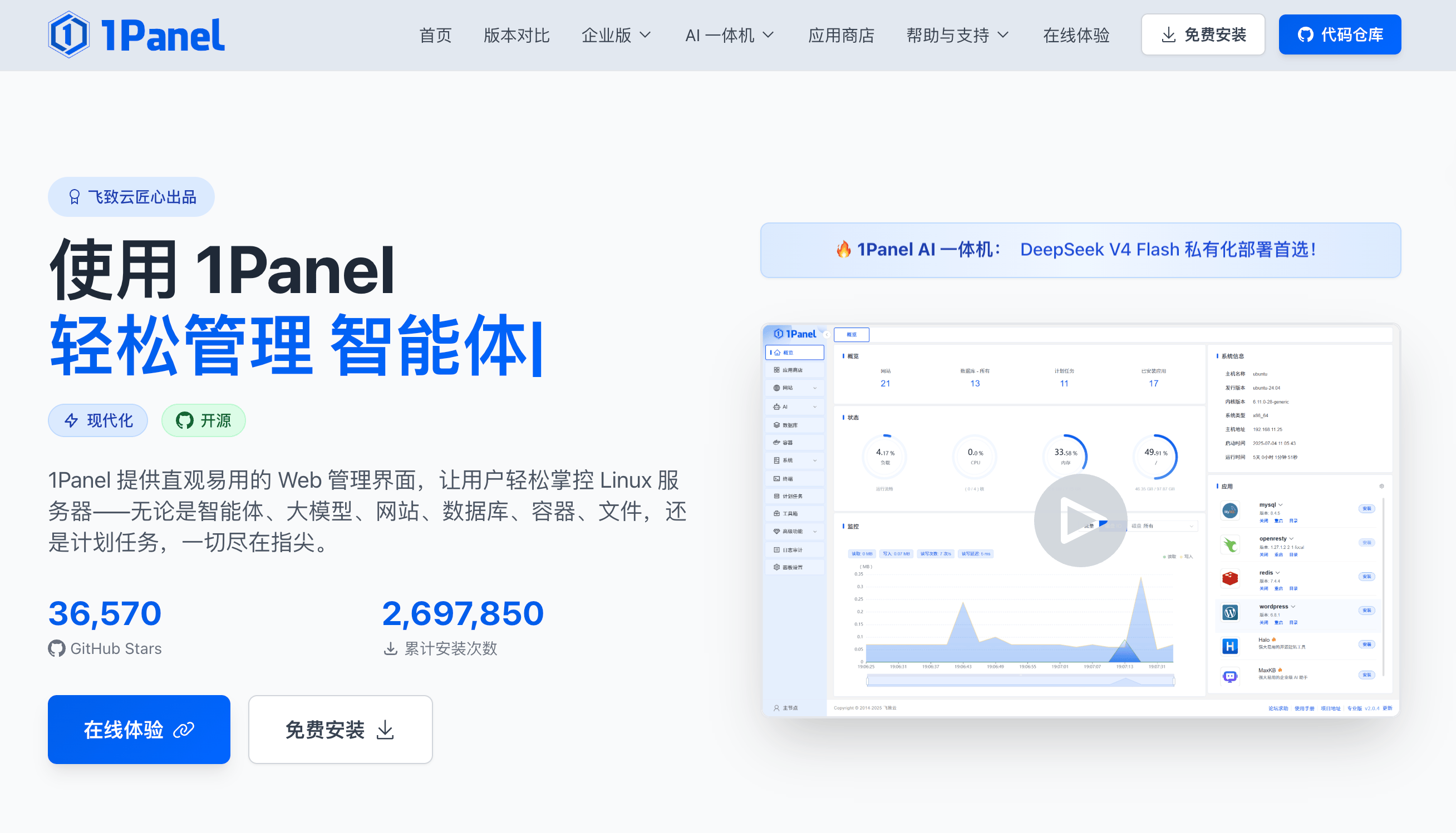 1Panel部署DeepSeek Harness教程