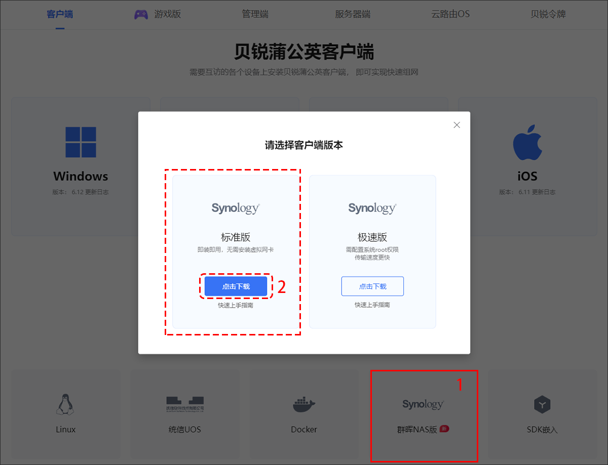 群晖NAS(无虚拟网卡)安装蒲公英插件教程
